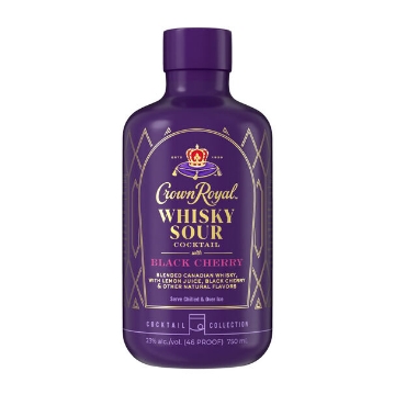 Crown Royal Whisky Sour Cocktail with Black Cherry